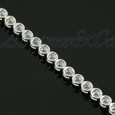 18K White Solid Gold Womens Diamond Tennis Bracelet 1.71 Ctw